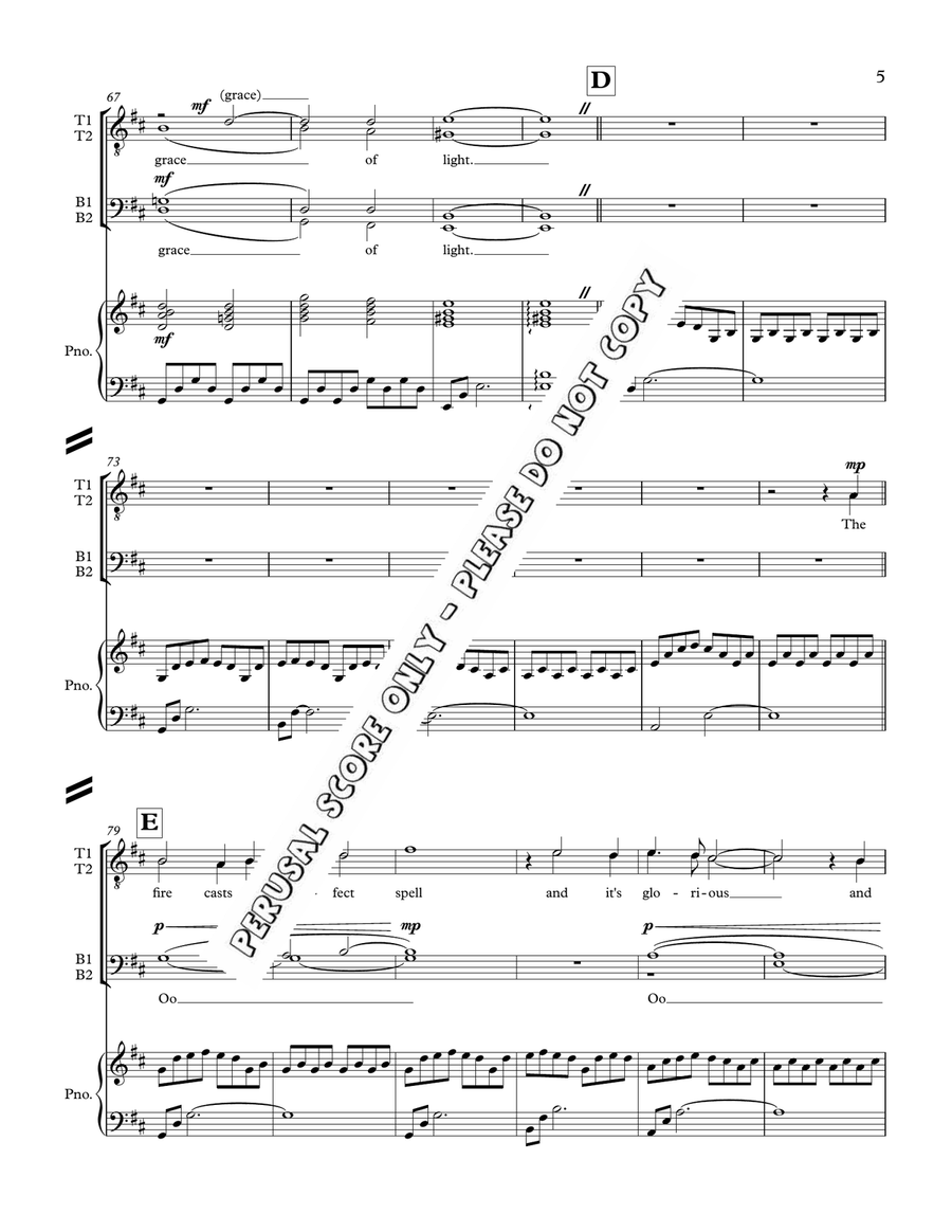 The Grace Of Light TTBB - Sheet Music page 5