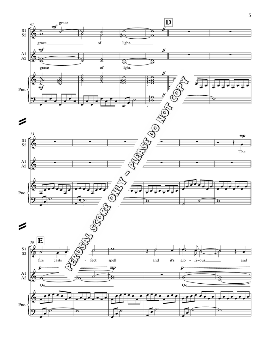 The Grace Of Light SSAA - Sheet Music page 5