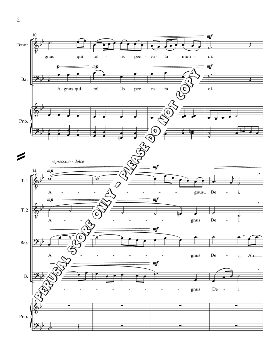 Agnus Dei - Bach Agnus Dei - Bach TTBB scores gallery preview page 3