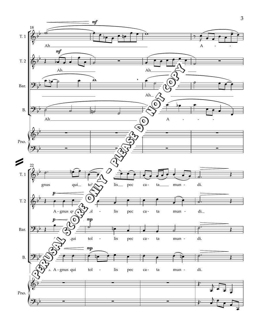 Agnus Dei - Bach Agnus Dei - Bach TTBB scores gallery preview page 4