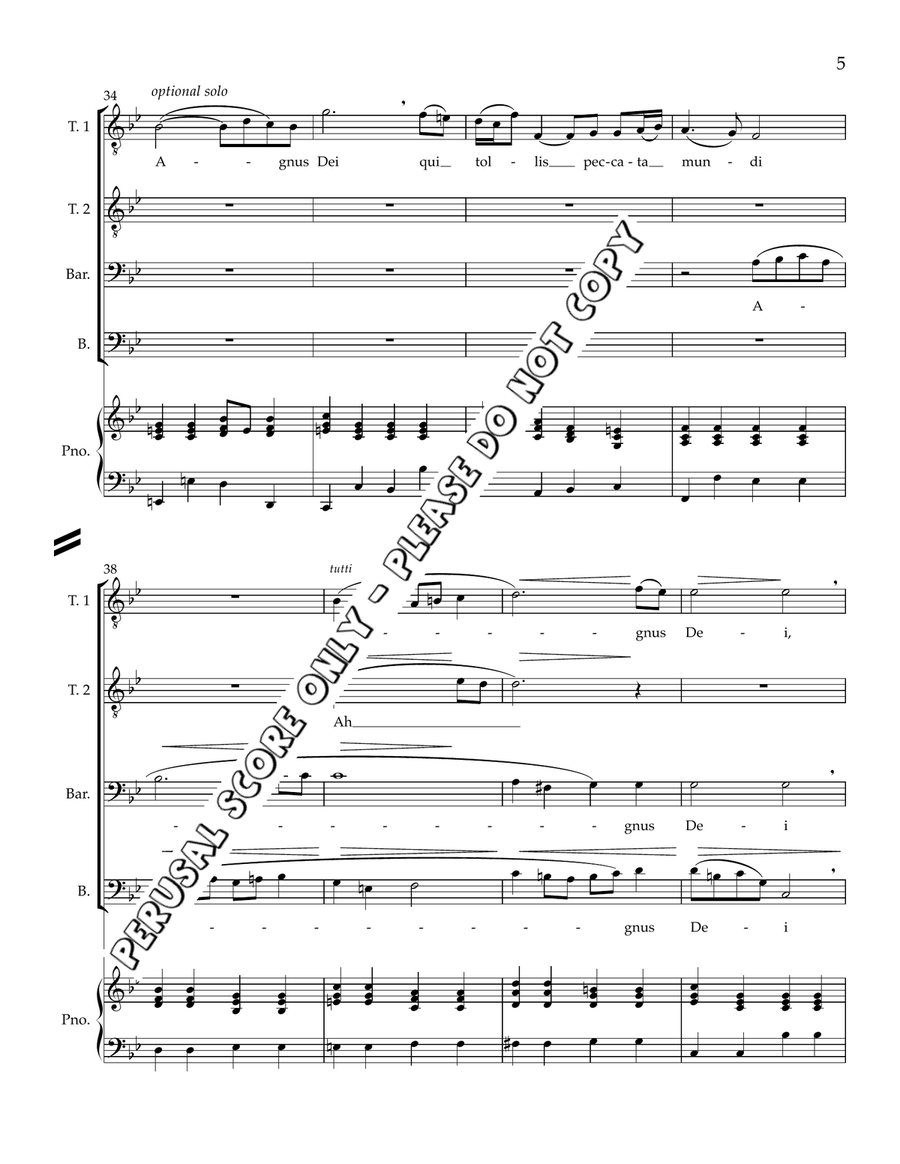 Agnus Dei - Bach Agnus Dei - Bach TTBB scores gallery preview page 6