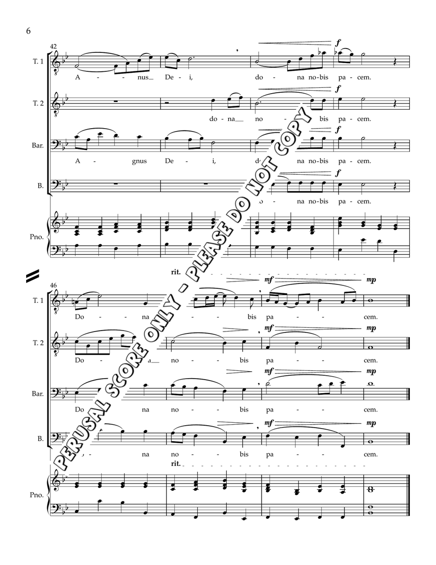 Agnus Dei - Bach Agnus Dei - Bach TTBB scores gallery preview page 7