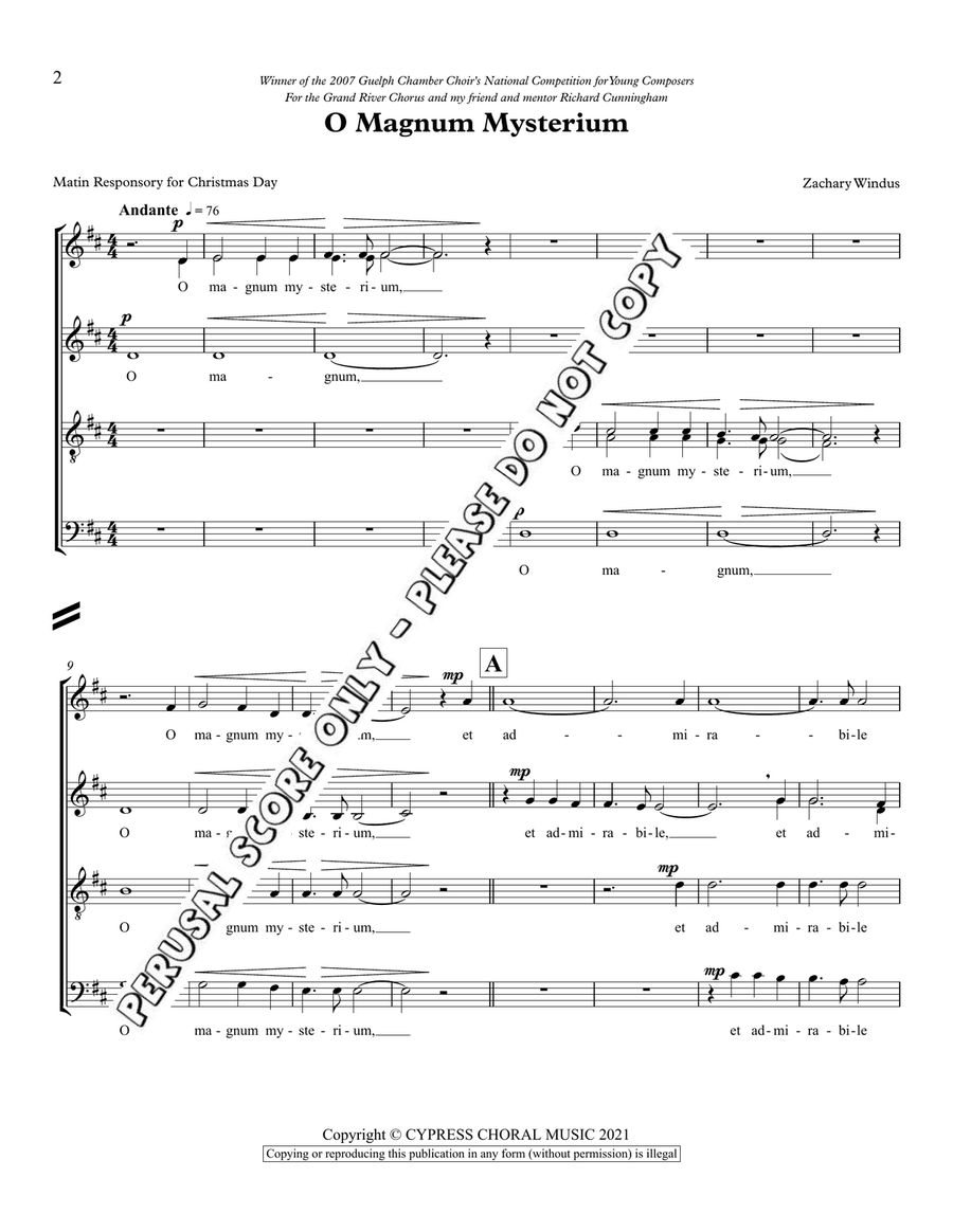 O Magnum Mysterium O Magnum Mysterium 4-Part scores gallery preview page 2