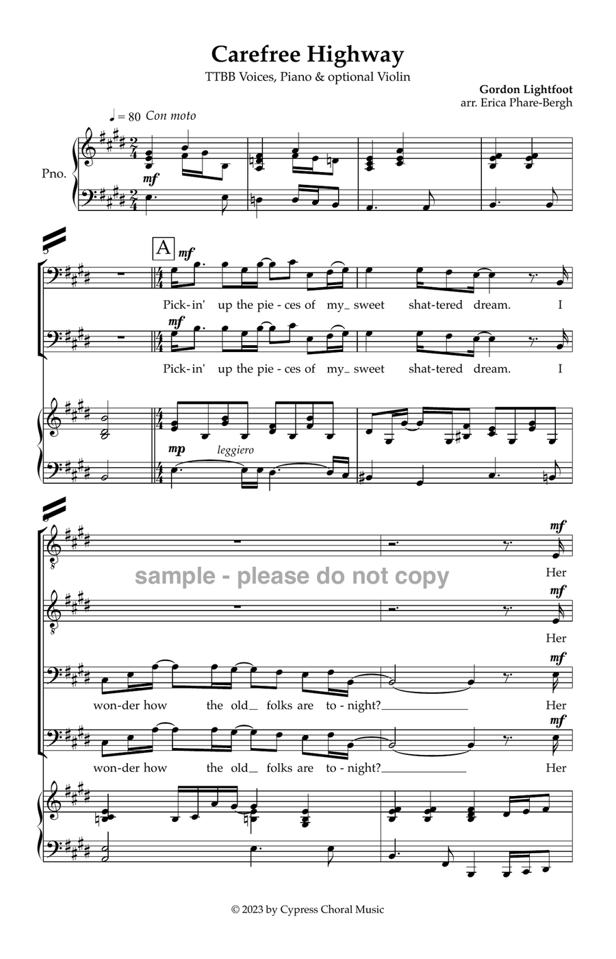 Carefree Highway Carefree Highway TTBB scores gallery preview page 1