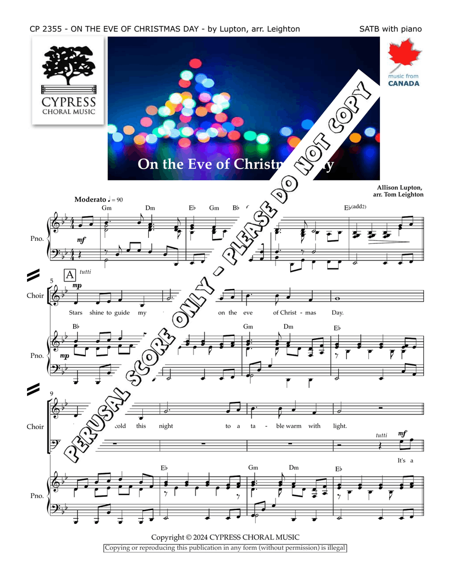 On The Eve Of Christmas Day 4-Part - Sheet Music page 2