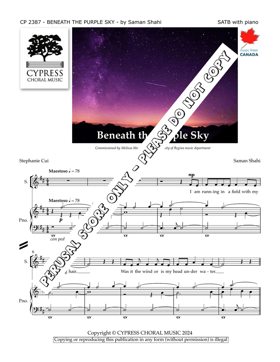 Beneath The Purple Sky Beneath The Purple Sky 4-Part scores gallery preview page 2