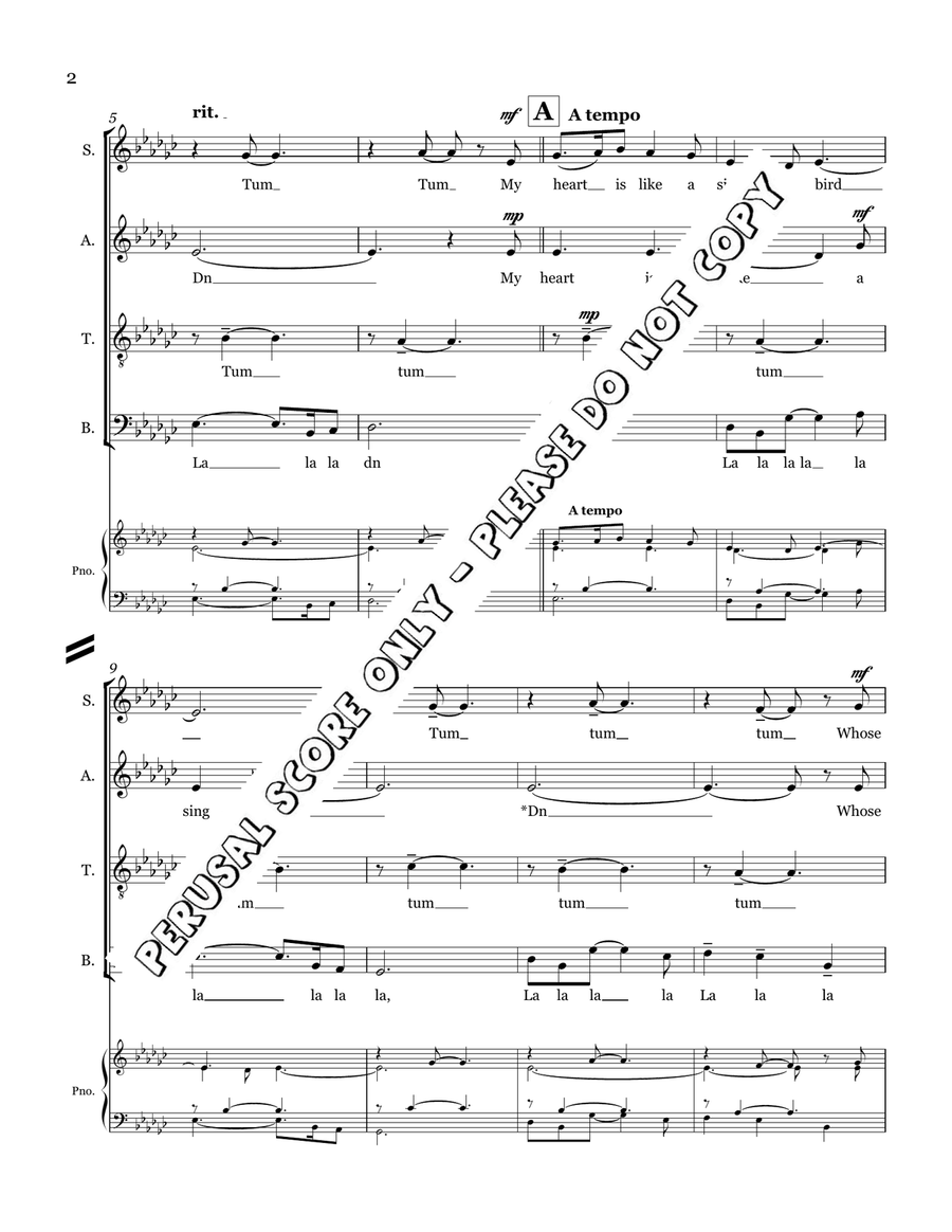 My Heart Is Like A Singing Bird 4-Part scores gallery preview page 3