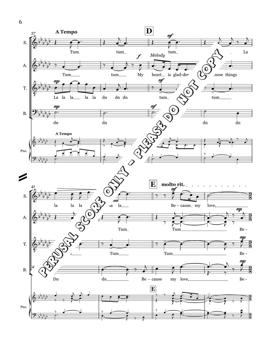 My Heart Is Like A Singing Bird 4-Part scores gallery preview page 7