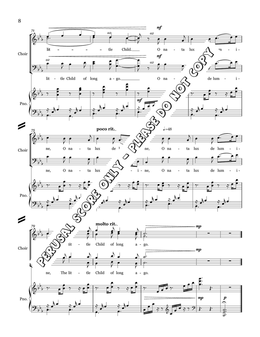 Little Child Of Long Ago 4-Part - Sheet Music page 8