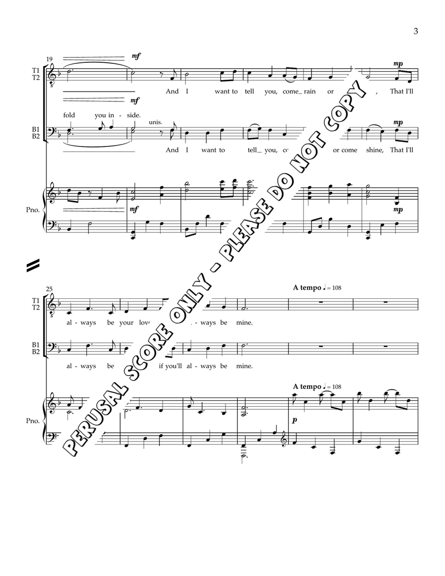 Snow 4-Part - Sheet Music page 3
