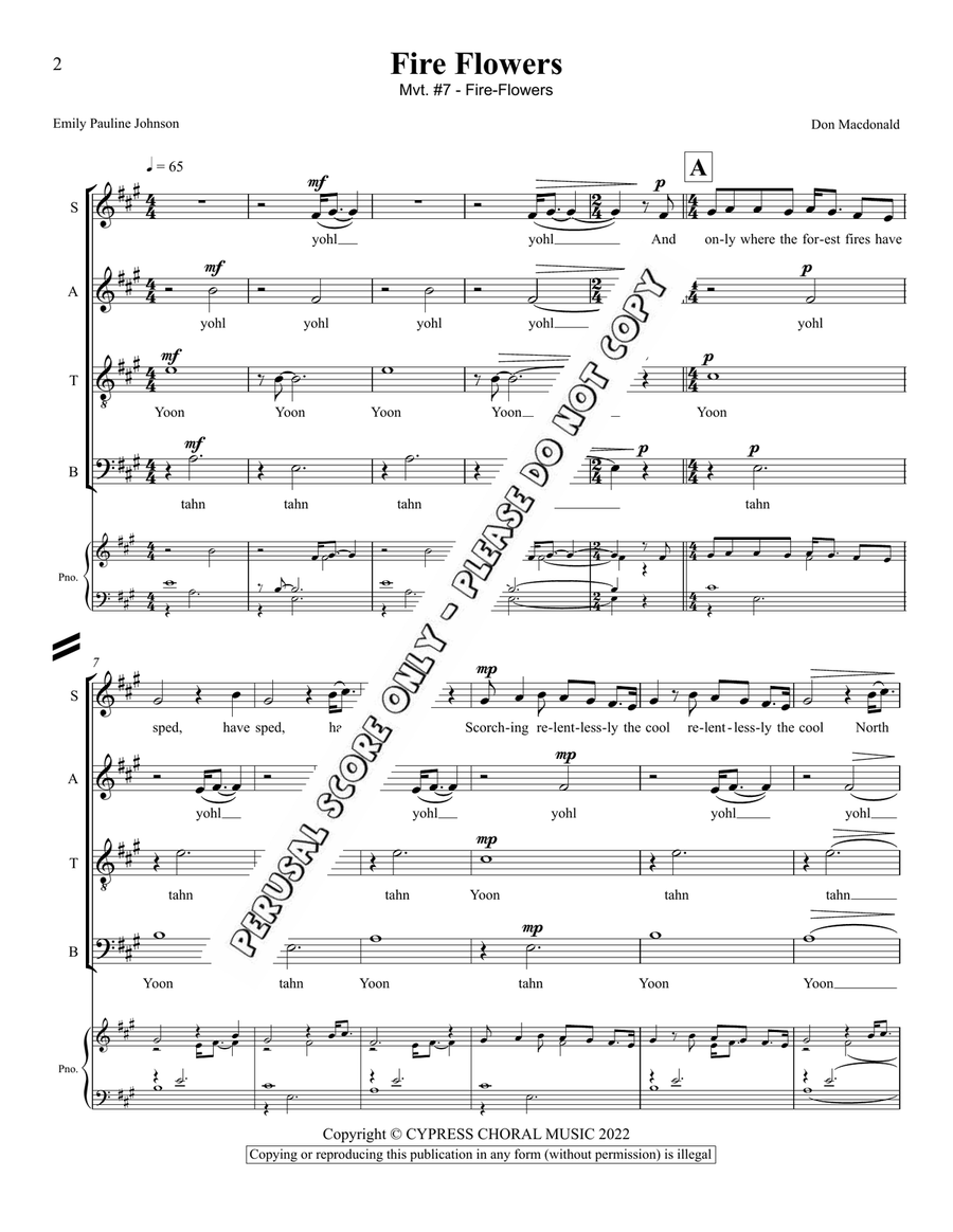 Fire Flowers 4-Part - Sheet Music page 2