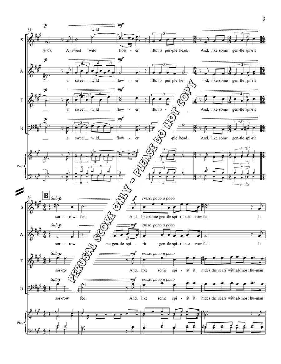 Fire Flowers 4-Part - Sheet Music page 3