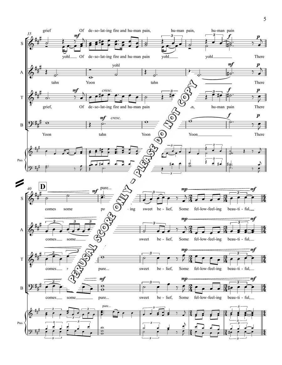 Fire Flowers 4-Part - Sheet Music page 5