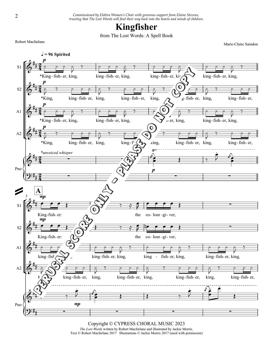 Kingfisher SSAA - Sheet Music page 2