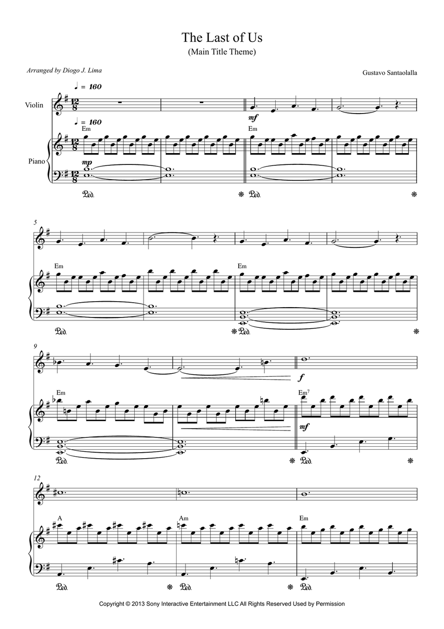 The Last Of Us The Last Of Us Violin Solo scores gallery preview page 1