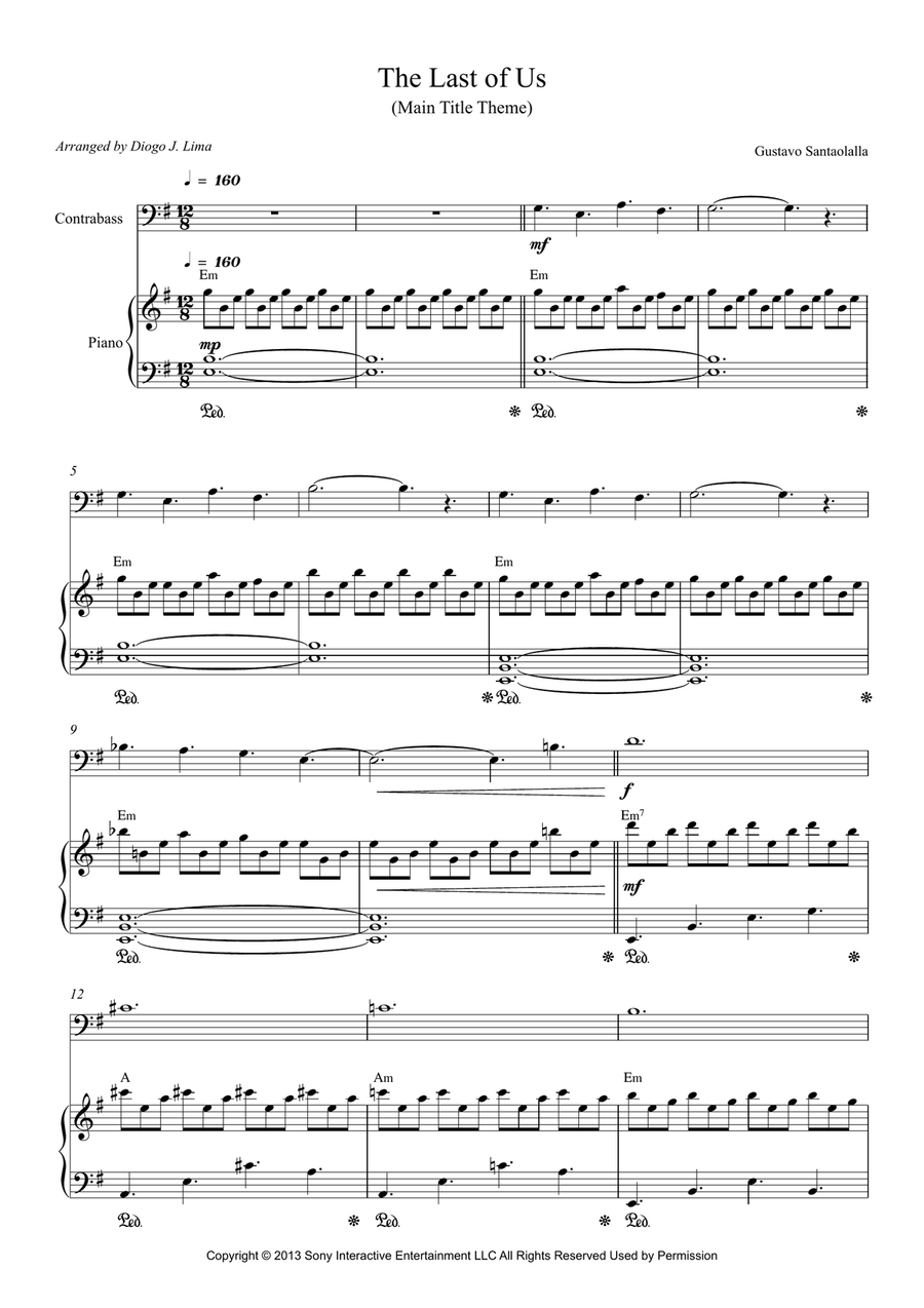 The Last Of Us The Last Of Us Double Bass scores gallery preview page 1