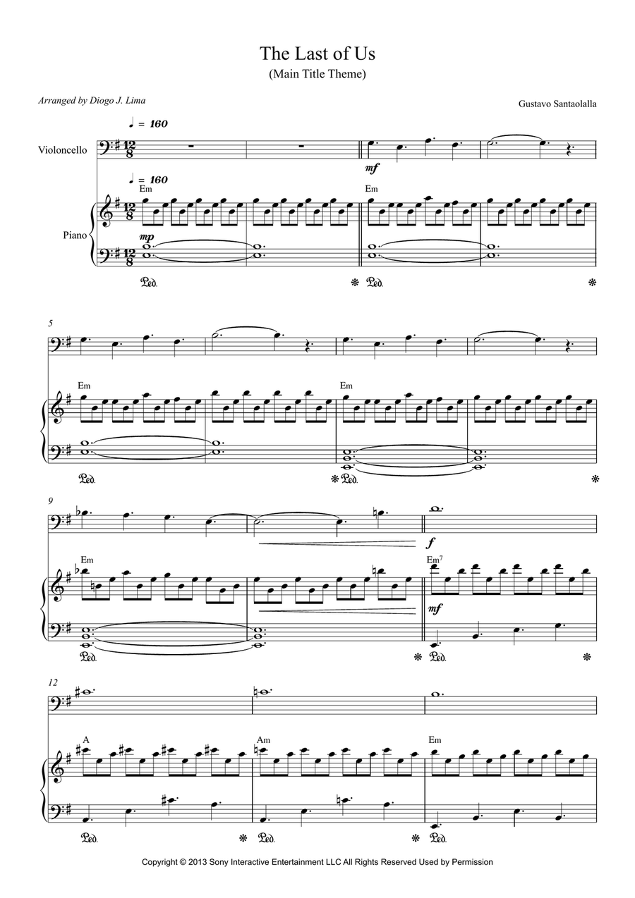 The Last Of Us The Last Of Us Piano scores gallery preview page 1