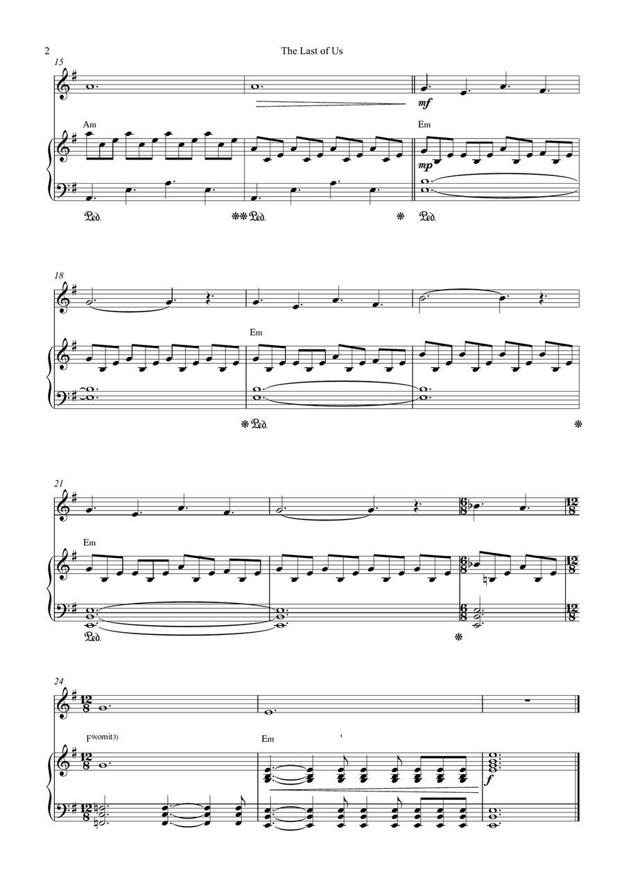 The Last Of Us The Last Of Us Piano scores gallery preview page 2