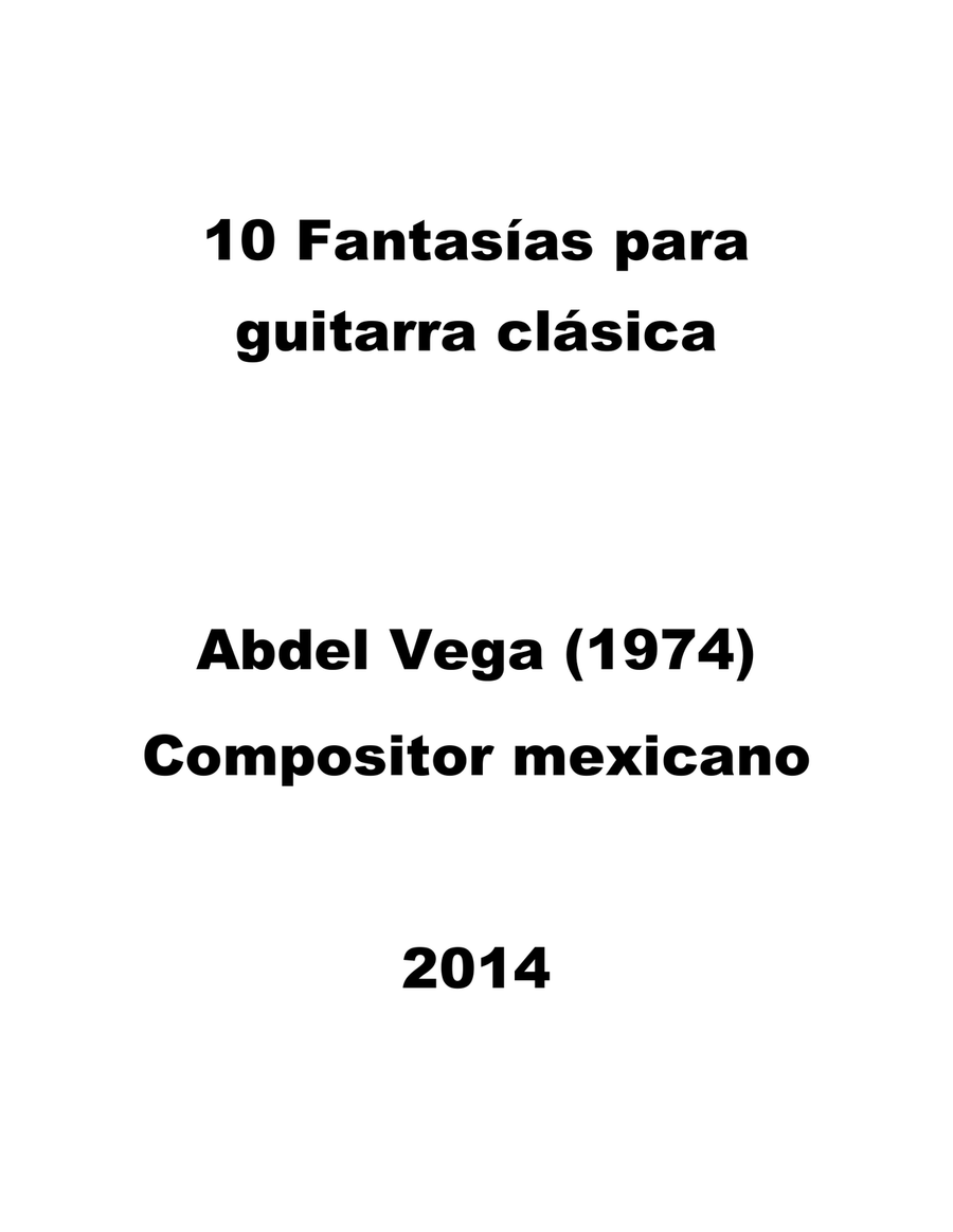 10 Fantasías para Guitarra (10 Fantasías for classical guitar) Acoustic Guitar scores gallery preview page 2