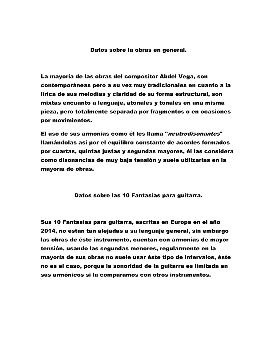10 Fantasías para Guitarra (10 Fantasías for classical guitar) Acoustic Guitar scores gallery preview page 3