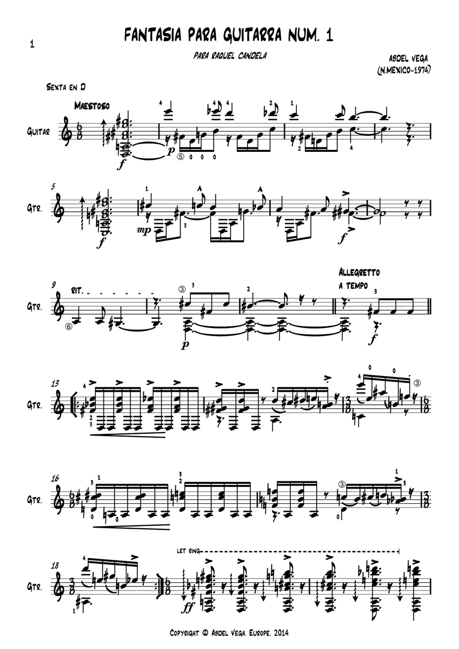 10 Fantasías para Guitarra (10 Fantasías for classical guitar) Acoustic Guitar scores gallery preview page 5
