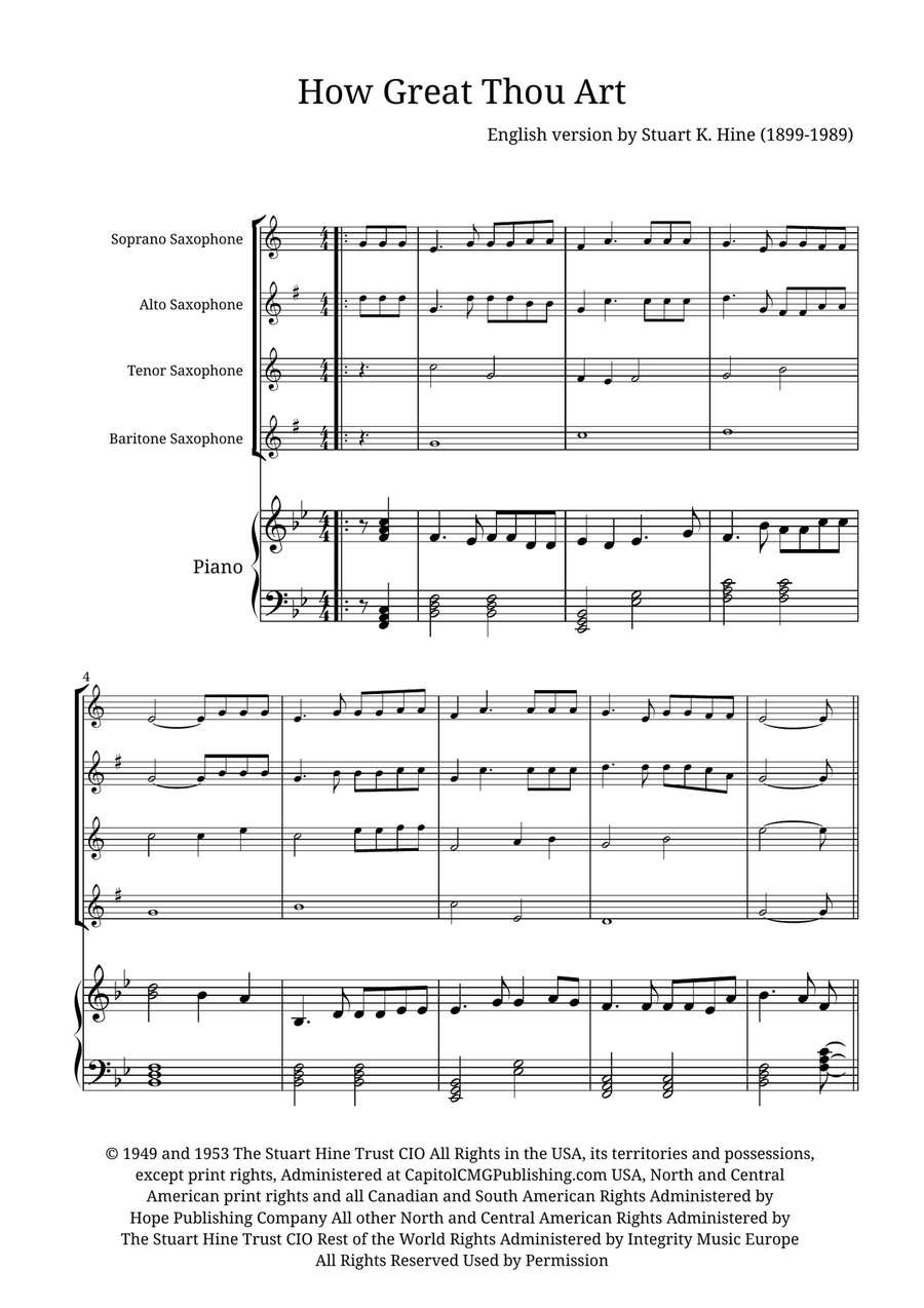 How Great Thou Art Small Ensemble scores gallery preview page 1