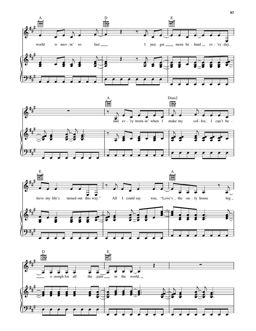Love's The Only House Love's The Only House Piano, Vocal, Guitar scores gallery preview page 2