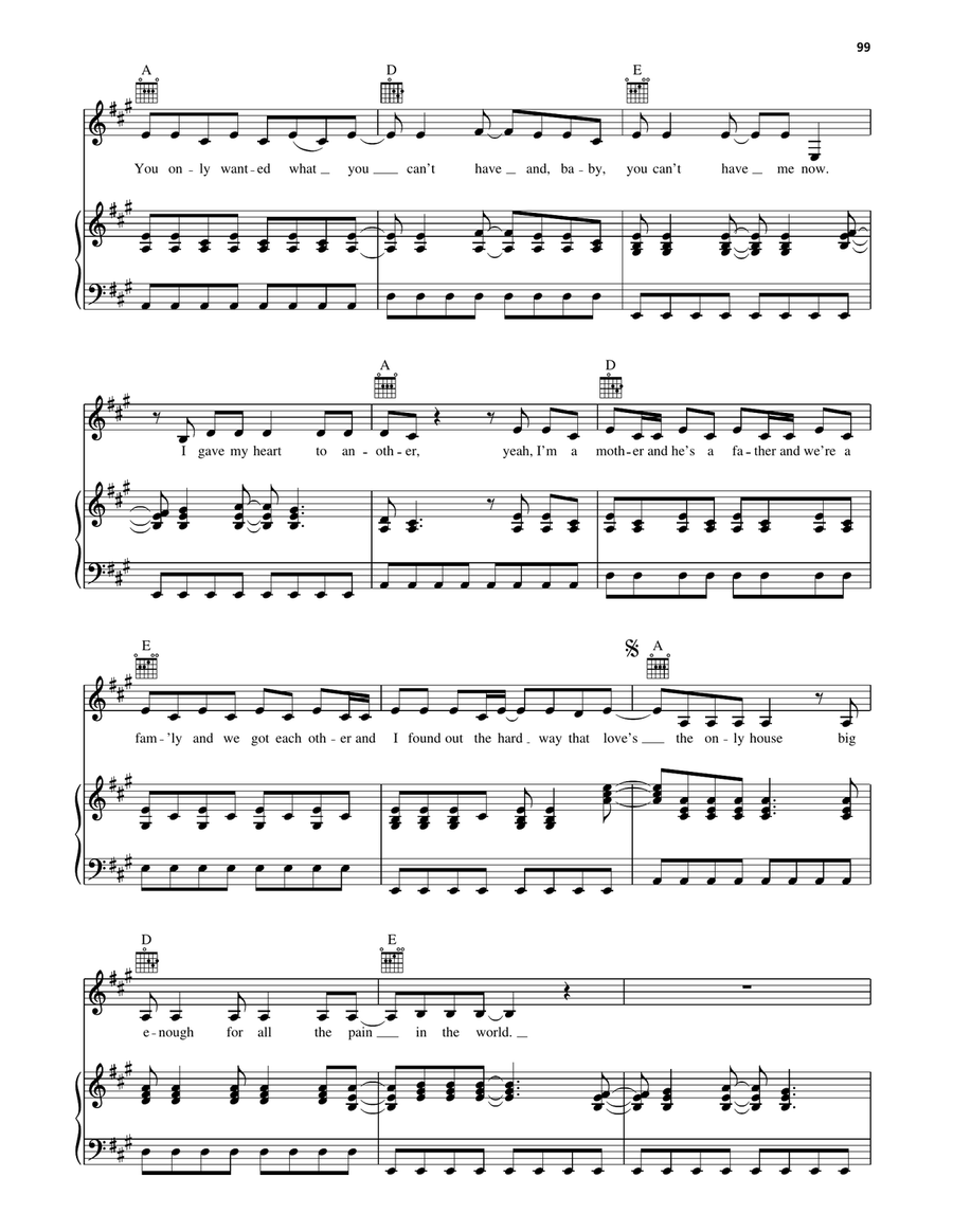 Love's The Only House Love's The Only House Piano, Vocal, Guitar scores gallery preview page 4