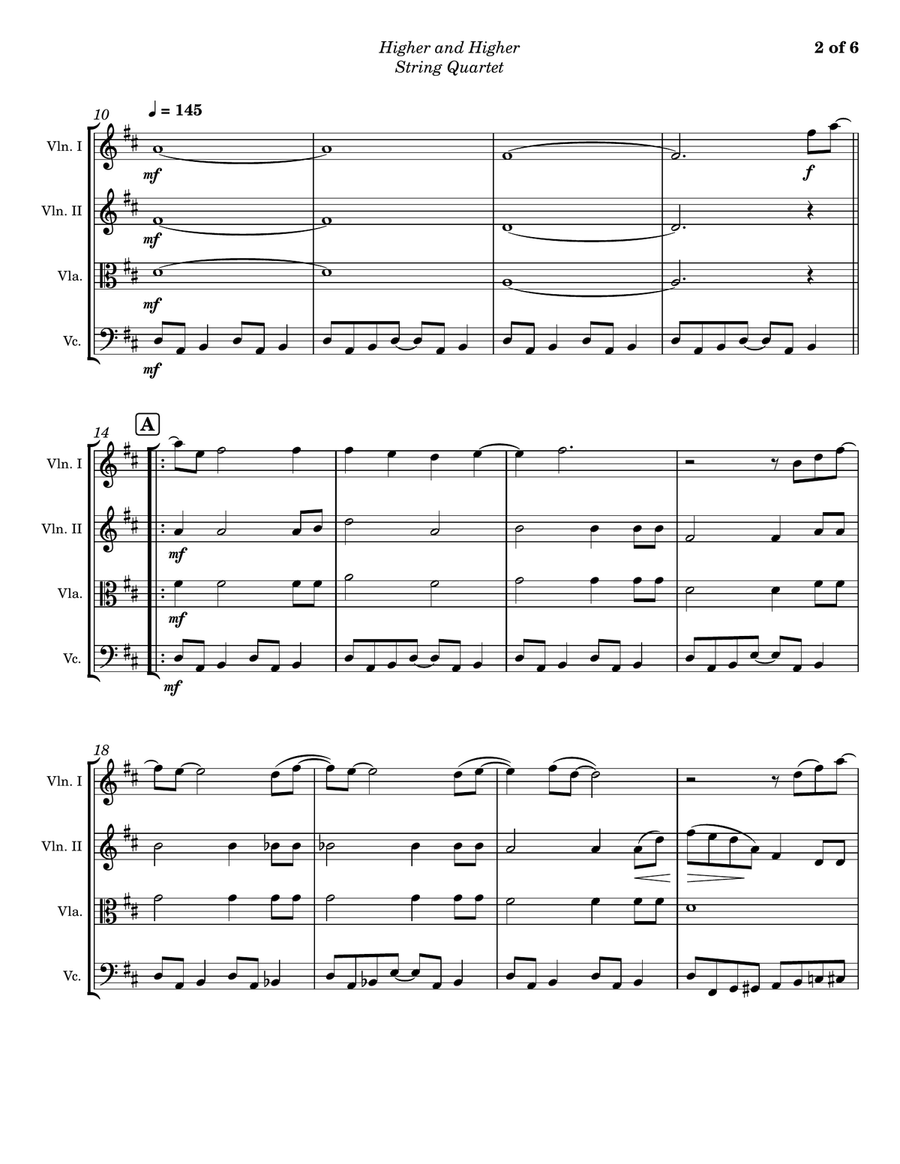 (Your Love Has Lifted Me) Higher And Higher String Quartet scores gallery preview page 2
