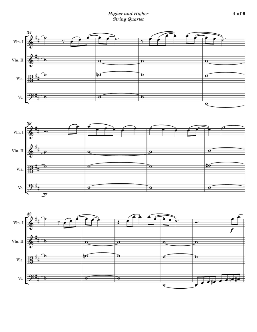 (Your Love Has Lifted Me) Higher And Higher String Quartet scores gallery preview page 4