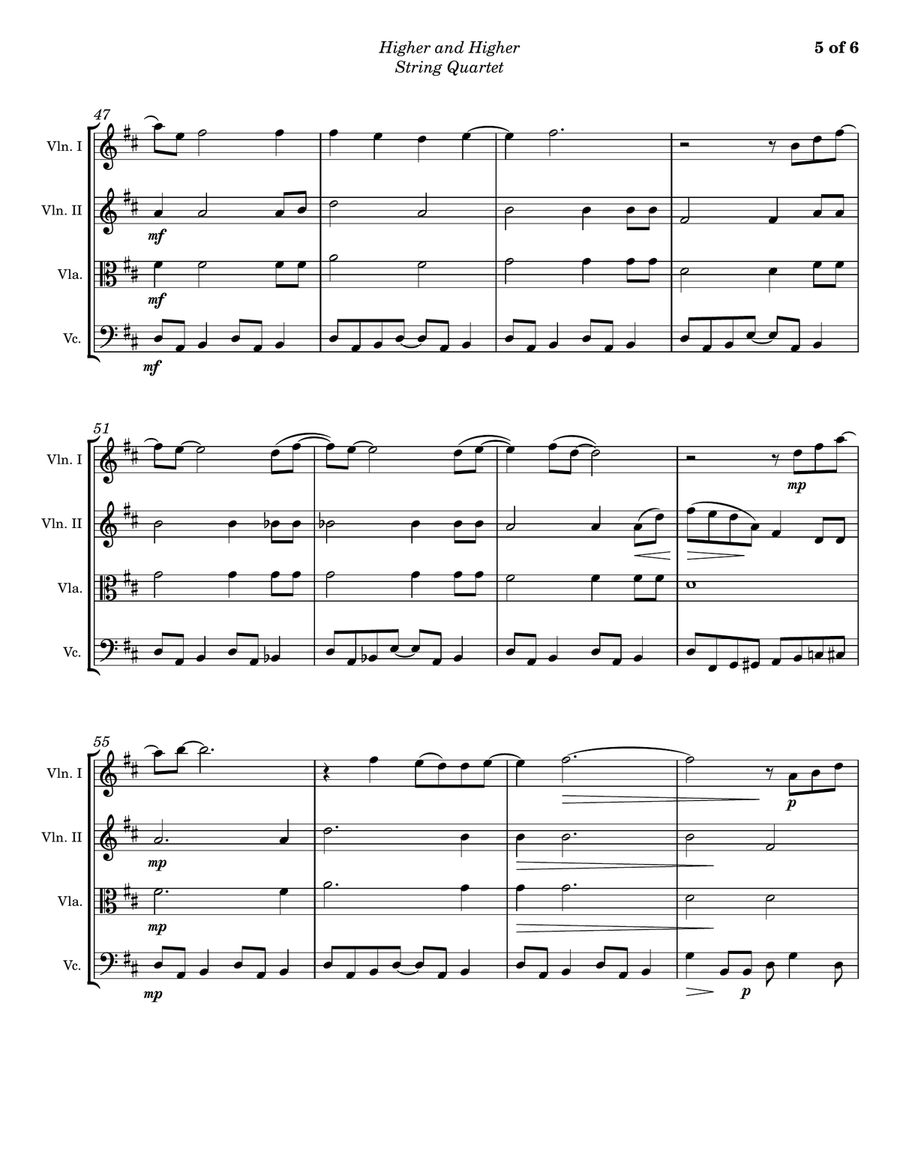 (Your Love Has Lifted Me) Higher And Higher String Quartet scores gallery preview page 5