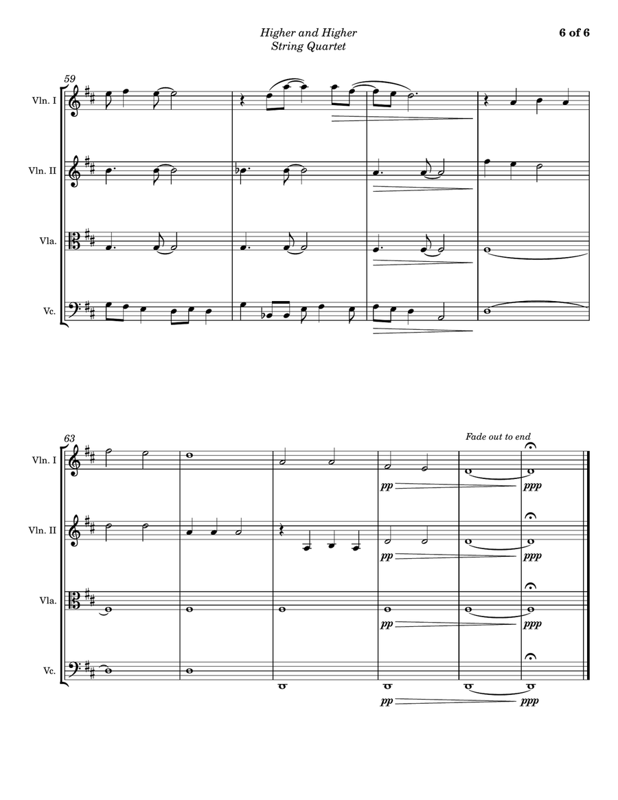 (Your Love Has Lifted Me) Higher And Higher String Quartet scores gallery preview page 6