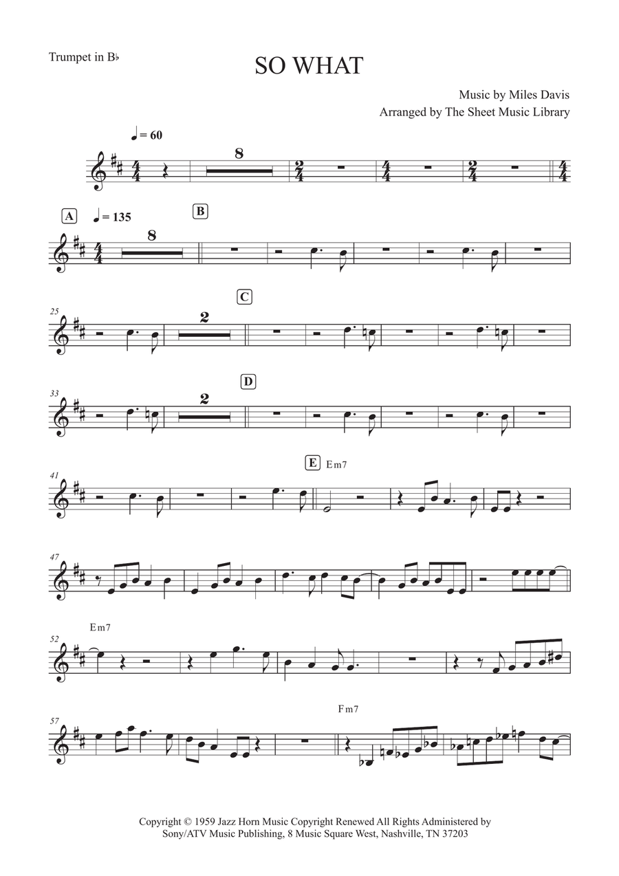 So What So What B-Flat Trumpet scores gallery preview page 1