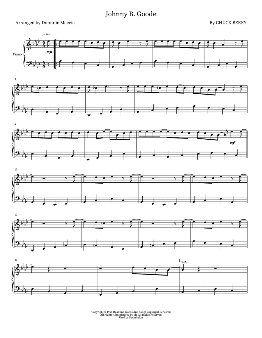 Johnny B. Goode Johnny B. Goode Voice scores gallery preview page 1