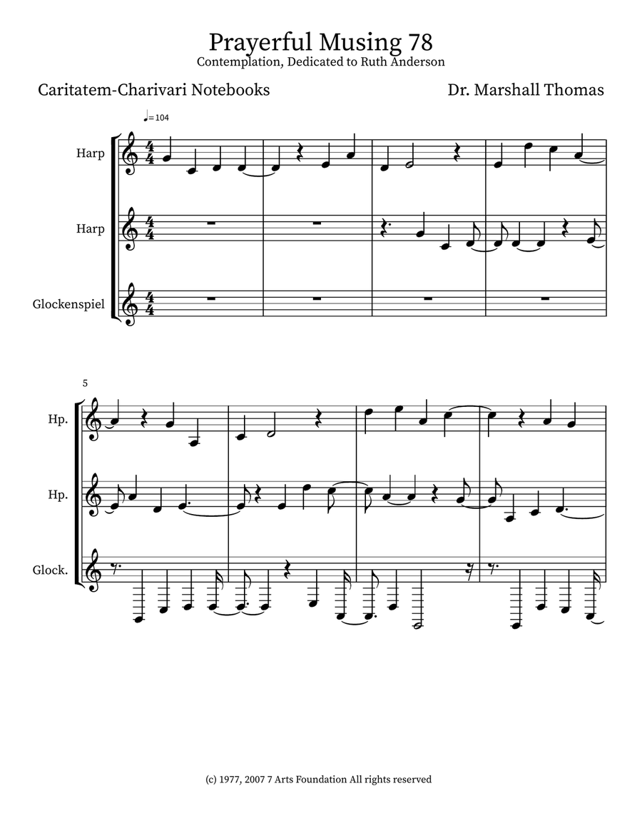Prayerful Musing 78 Prayerful Musing 78 Small Ensemble scores gallery preview page 1