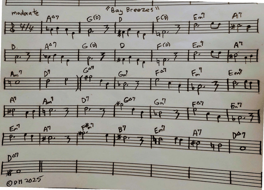 Bay Breezes Bay Breezes Piano, Vocal scores gallery preview page 1