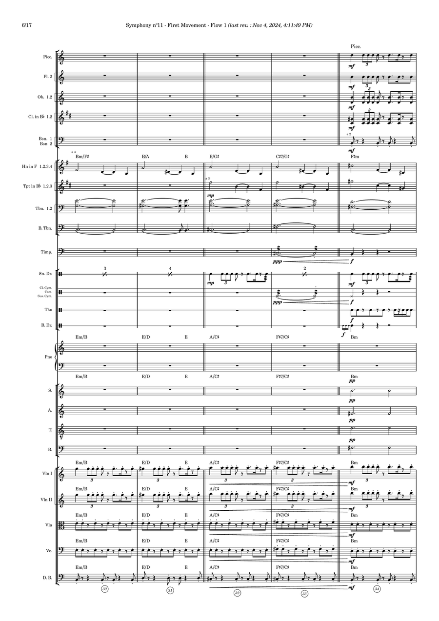 Symphony nº11 (first movement) Full Orchestra scores gallery preview page 6