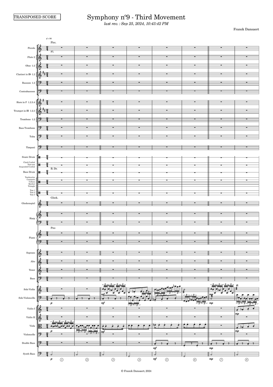 Symphony nº9 (third movement) Full Orchestra scores gallery preview page 2