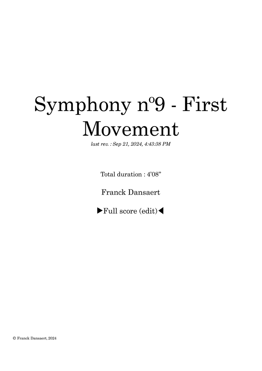 Symphony nº9 (first movement) Full Orchestra scores gallery preview page 1