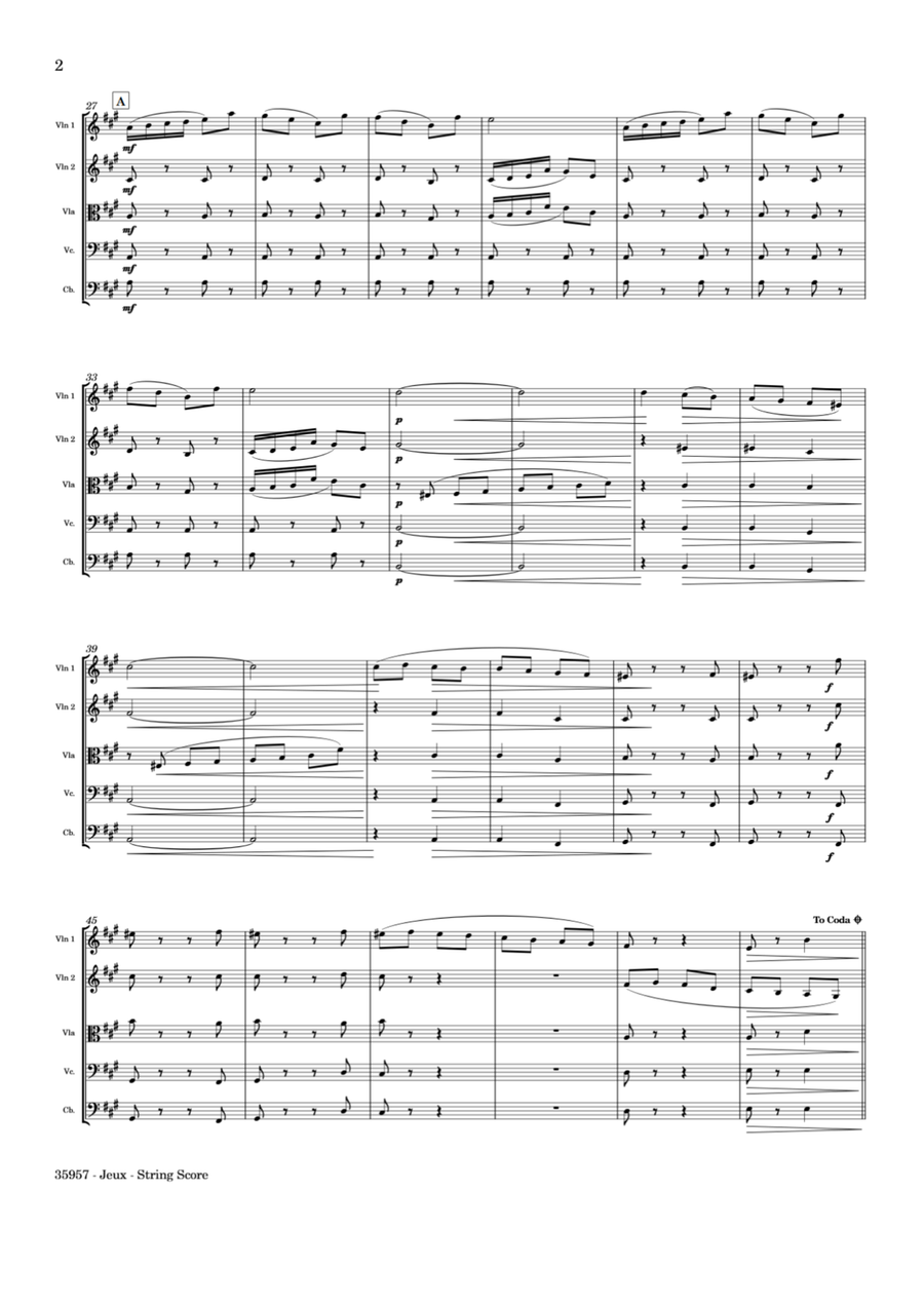 JEUX - STRING QUARTET String Quartet scores gallery preview page 3
