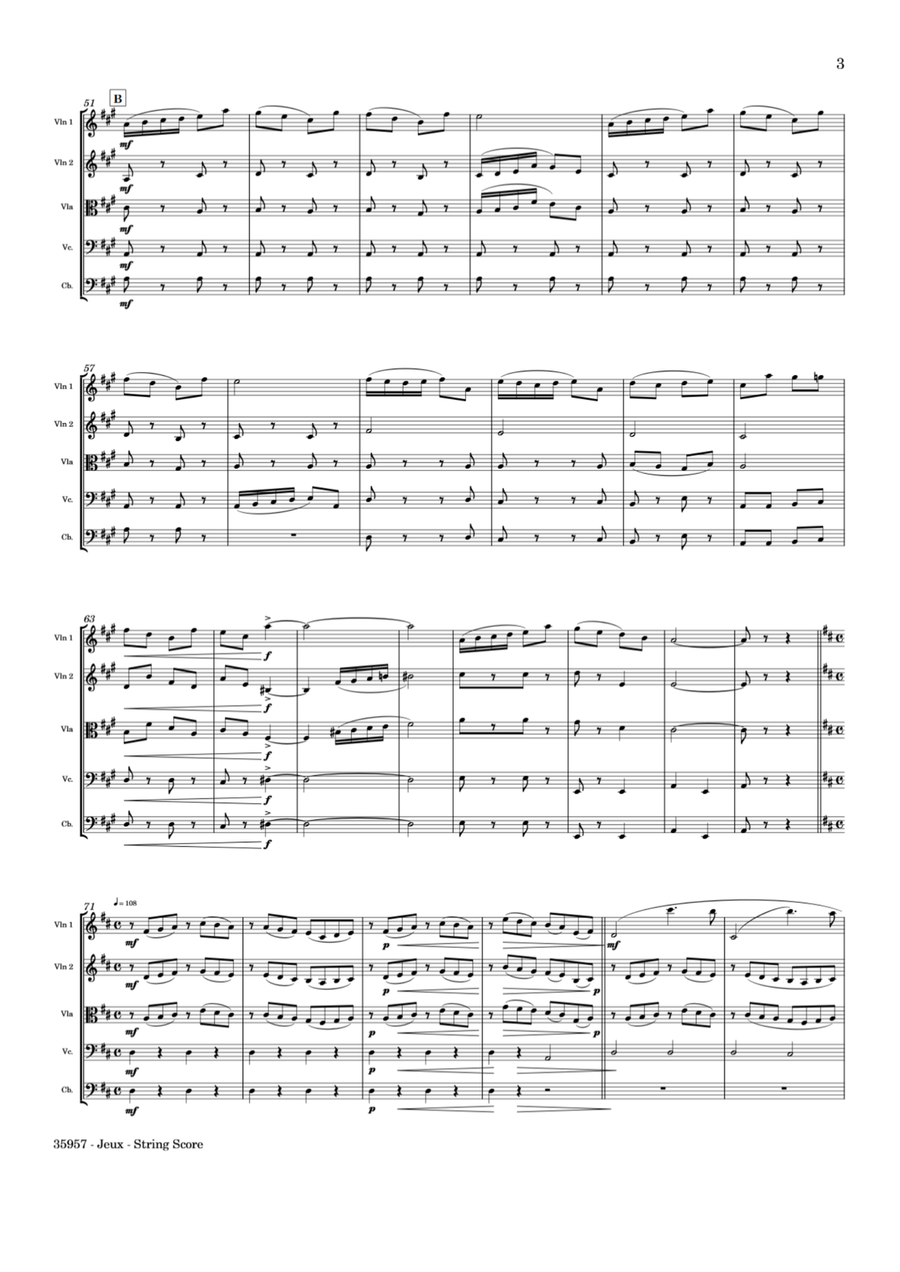 JEUX - STRING QUARTET String Quartet scores gallery preview page 4