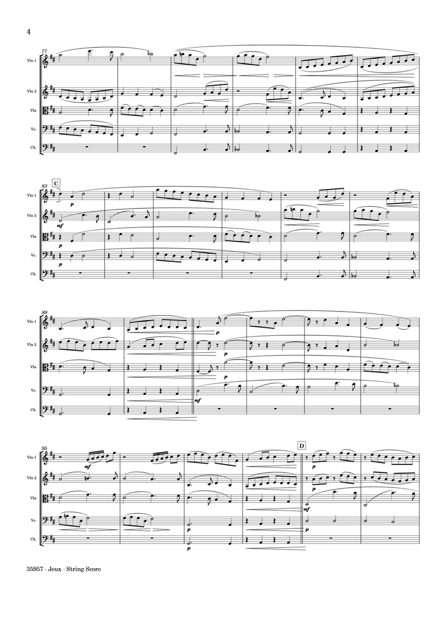 JEUX - STRING QUARTET String Quartet scores gallery preview page 5