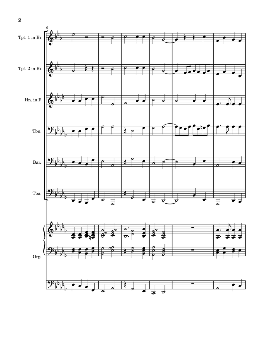 Holy, Holy, Holy: Hymn prelude on NICAEA for brass quintet and organ Brass Quintet scores gallery preview page 2