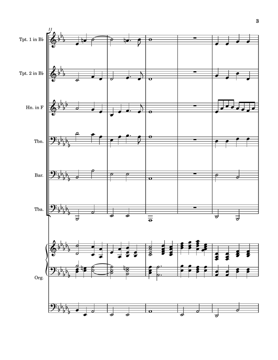 Holy, Holy, Holy: Hymn prelude on NICAEA for brass quintet and organ Brass Quintet scores gallery preview page 3