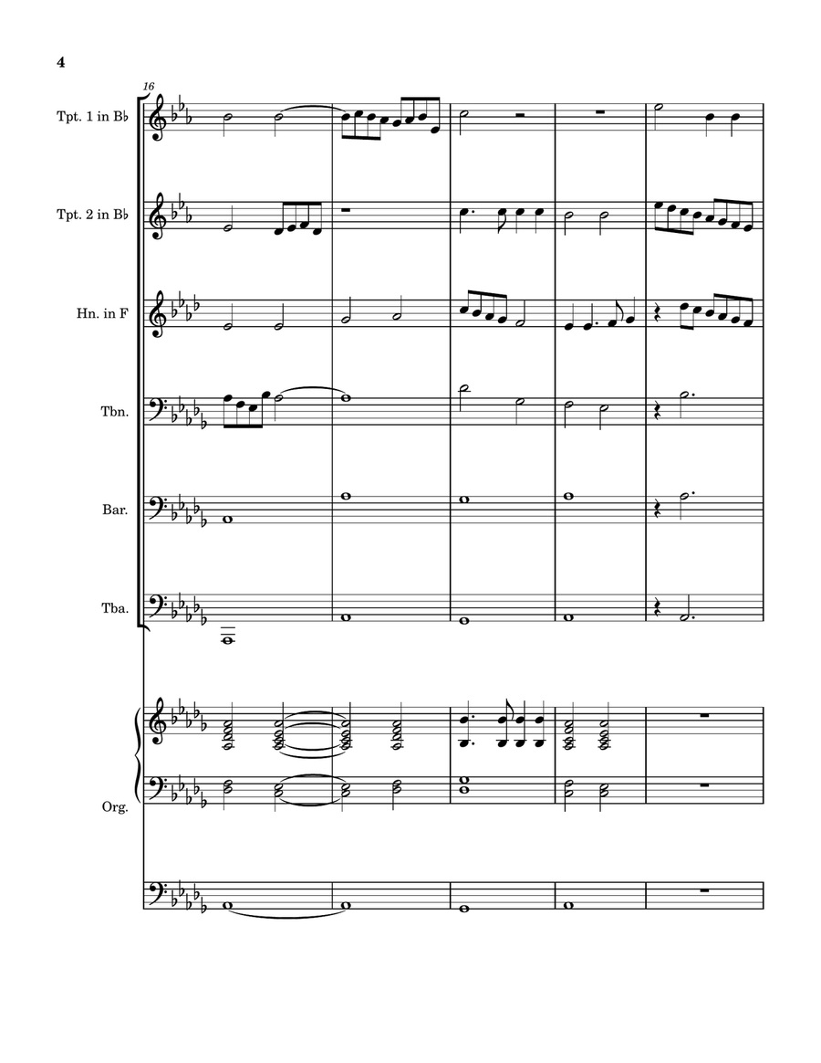 Holy, Holy, Holy: Hymn prelude on NICAEA for brass quintet and organ Brass Quintet scores gallery preview page 4