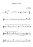 Radetzky March for piano (only right hand) with notes.