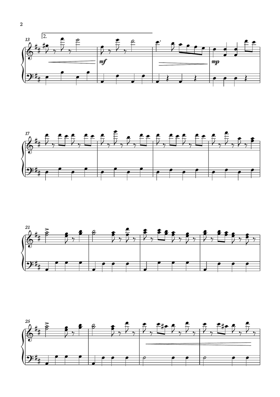 Radetzky March for piano simple version Piano Solo scores gallery preview page 2