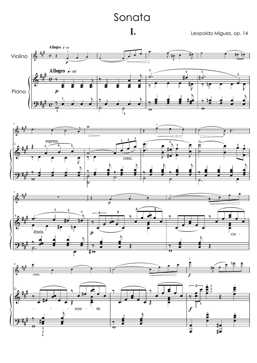 SONATA OPUS 14 Chamber Music scores gallery preview page 1
