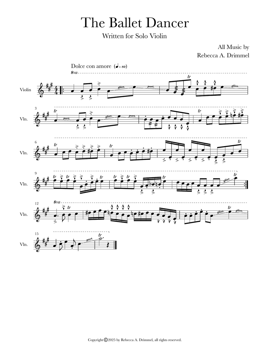 The Ballet Dancer The Ballet Dancer Violin Solo scores gallery preview page 1