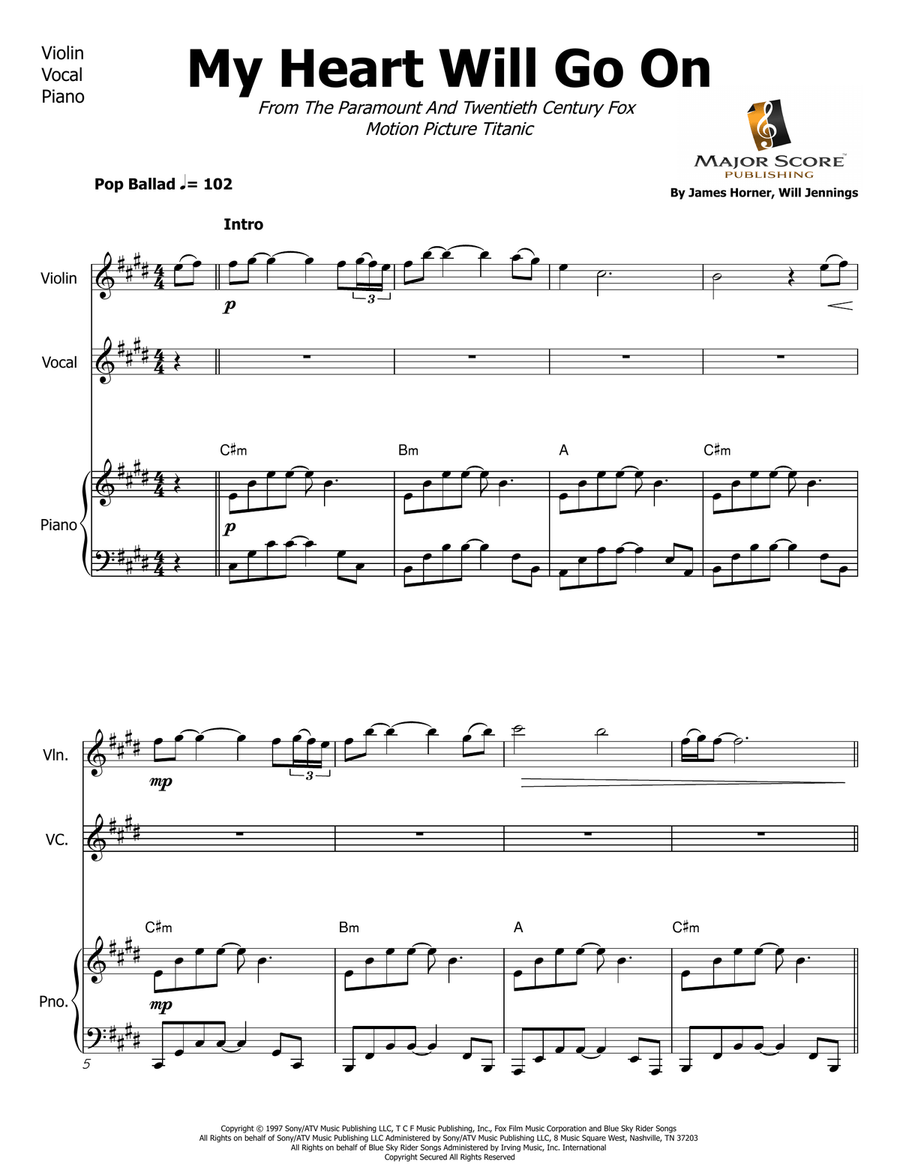 My Heart Will Go On (Love Theme From 'titanic') Small Ensemble scores gallery preview page 2